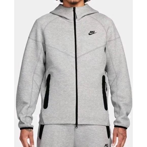 Nike sportswear tech fleece full zip hoodie grey fb7921-063 mens size XXL new - Picture 1 of 10